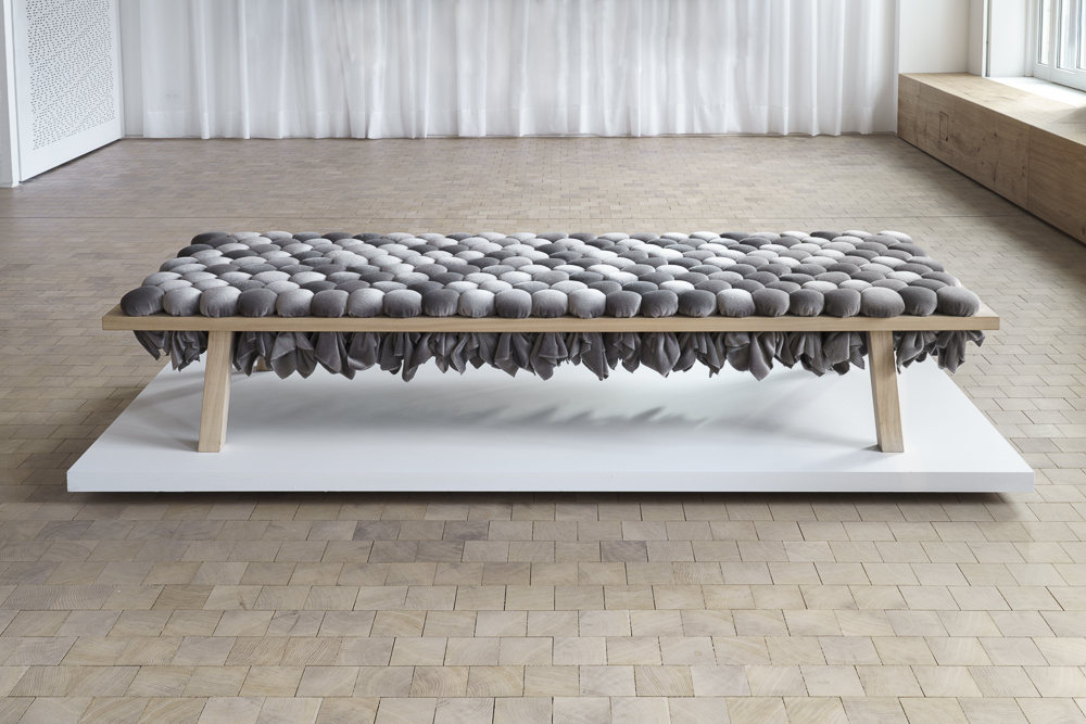 Ditte Hammerstrøm. Side by Side / Low Mohair, 2014. Mohair, ash, foam. Courtesy of Galerie Maria Wettergren. Photo : F. Kleinefenn