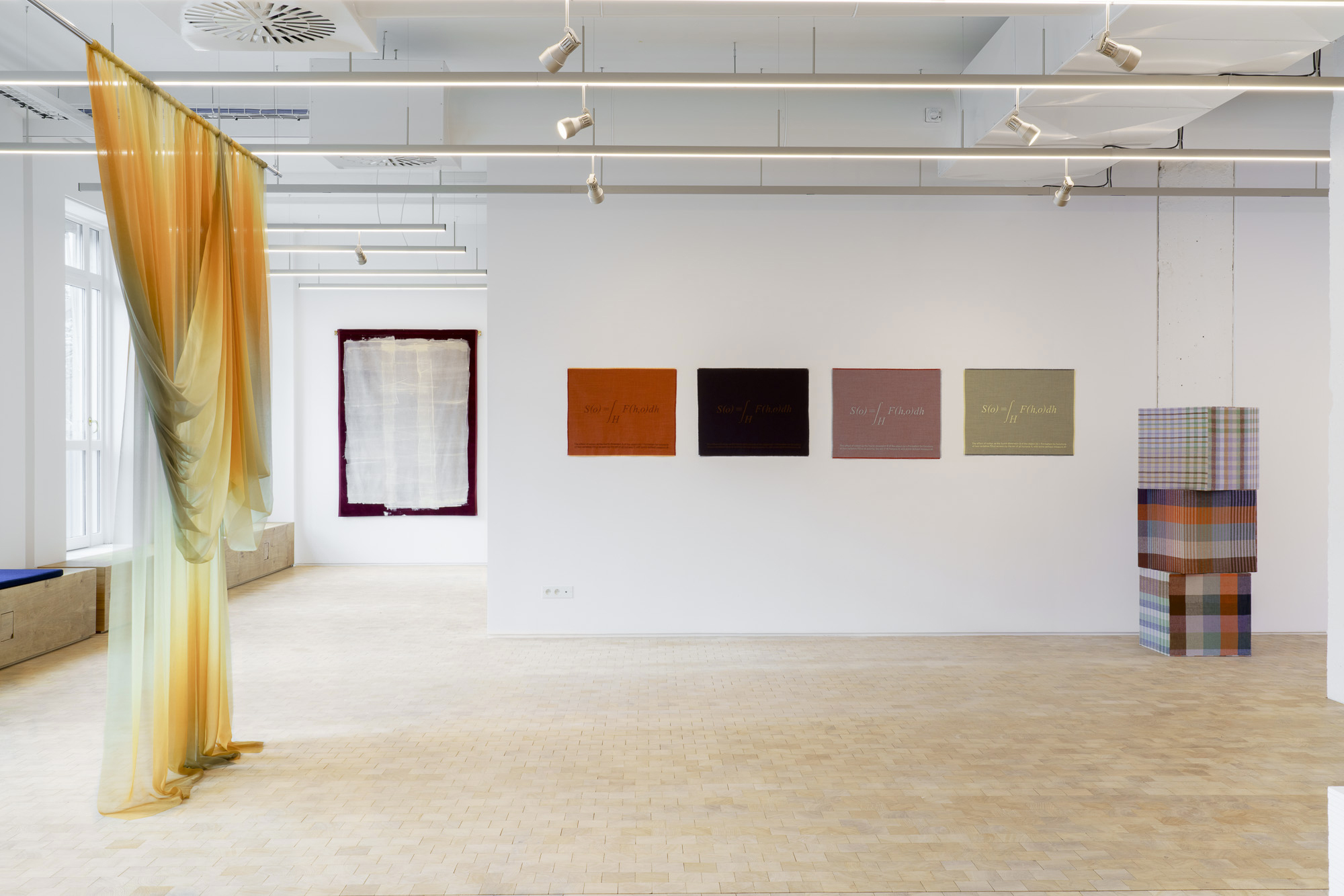 Installation view, In a Slow Manner. Justin Morin, Vibeke Rohland, Margrethe Odgaard, Sofie Genz. Photo F. Kleinefenn